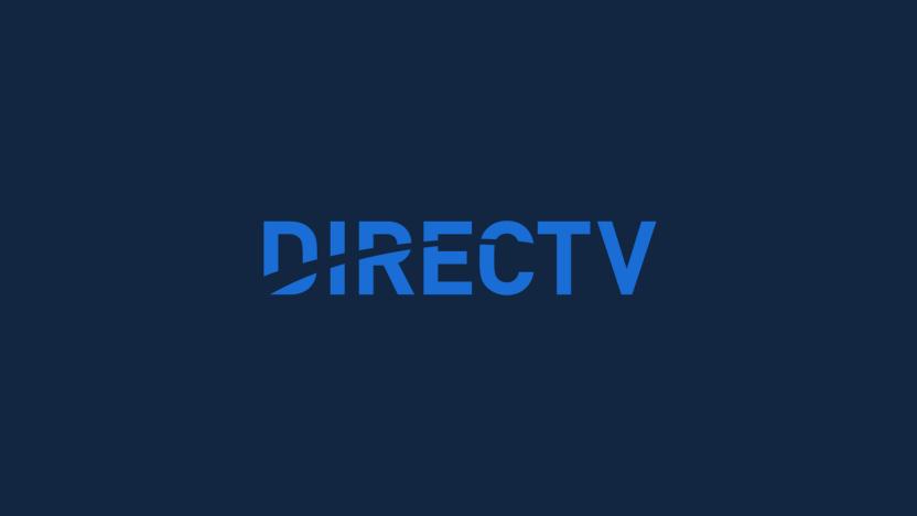 The DirecTV logo on a navy blue background