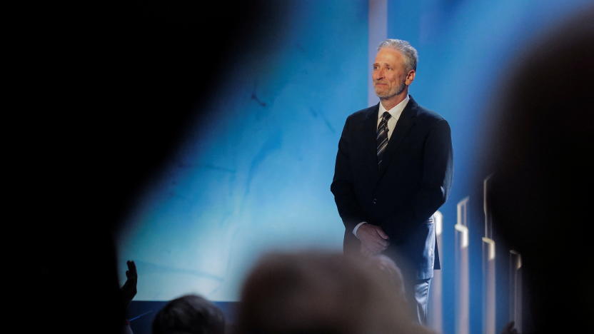 Comedian and talk show host Jon Stewart takes the stage before receiving the Mark Twain Prize For American Humor, at The Kennedy Center in Washington, U.S.,Â April 24 2022. REUTERS/Cheriss May - RC20UT96P4P4