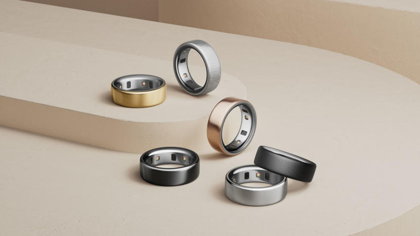 Image of the product lineup of Oura Ring 4 models in their different colors.