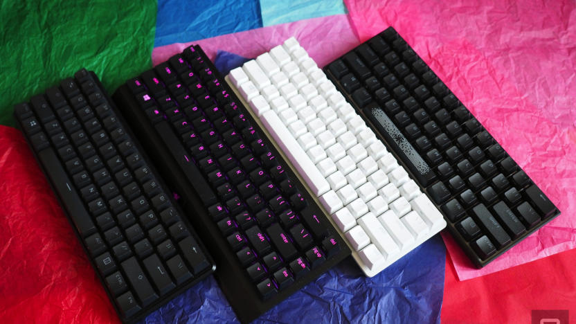 Four 60-percent keyboards in a row