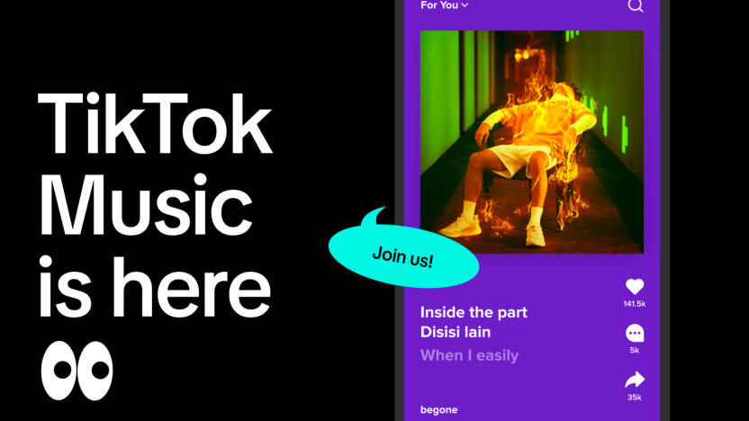 A promo image that reads: TikTok Music is here. 