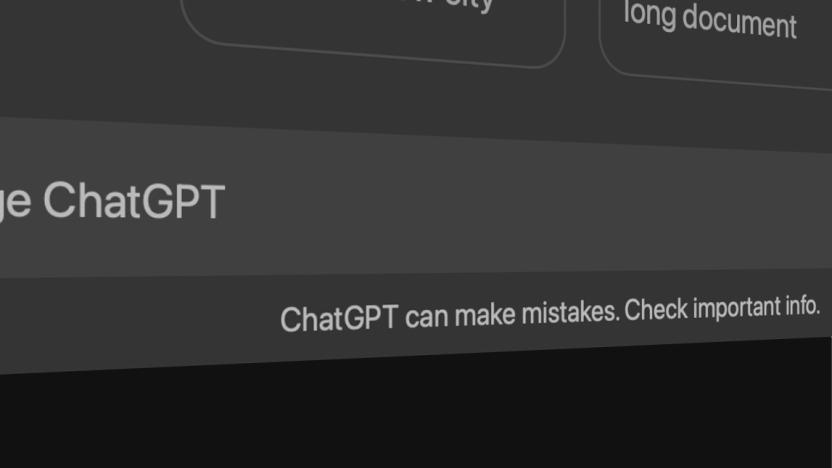 Screenshot of ChatGPT warning: "ChatGPT can make mistakes. Check important info."