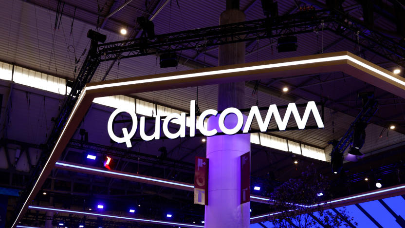 The Qualcomm Incorporated logo is being displayed at their pavilion during the Mobile World Congress in Barcelona, Spain, on February 28, 2024. Qualcomm, an American multinational corporation, is creating semiconductors, software, and services related to wireless technology and is the creator of the Snapdragon suite of system on a chip (SoC) semiconductor products for mobile devices. (Photo by Joan Cros/NurPhoto via Getty Images)