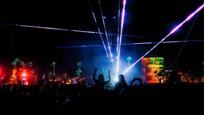 Festival goers watch Swedish House Mafia perform at the Coachella Valley Music and Arts Festival held at the Empire Polo Club in Indio, California, U.S., April 24, 2022. Picture taken April 24, 2022. REUTERS/Maria Alejandra Cardona