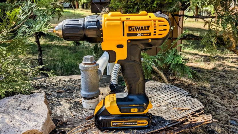 Dewalt 20V Cordless on top of the well