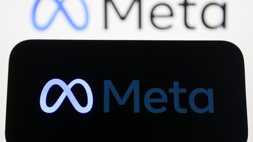 Meta logo displayed on a laptop screen and Meta logo displayed on a phone screen are seen in this illustration photo taken in Krakow, Poland on July 31, 2024. (Photo by Jakub Porzycki/NurPhoto via Getty Images)